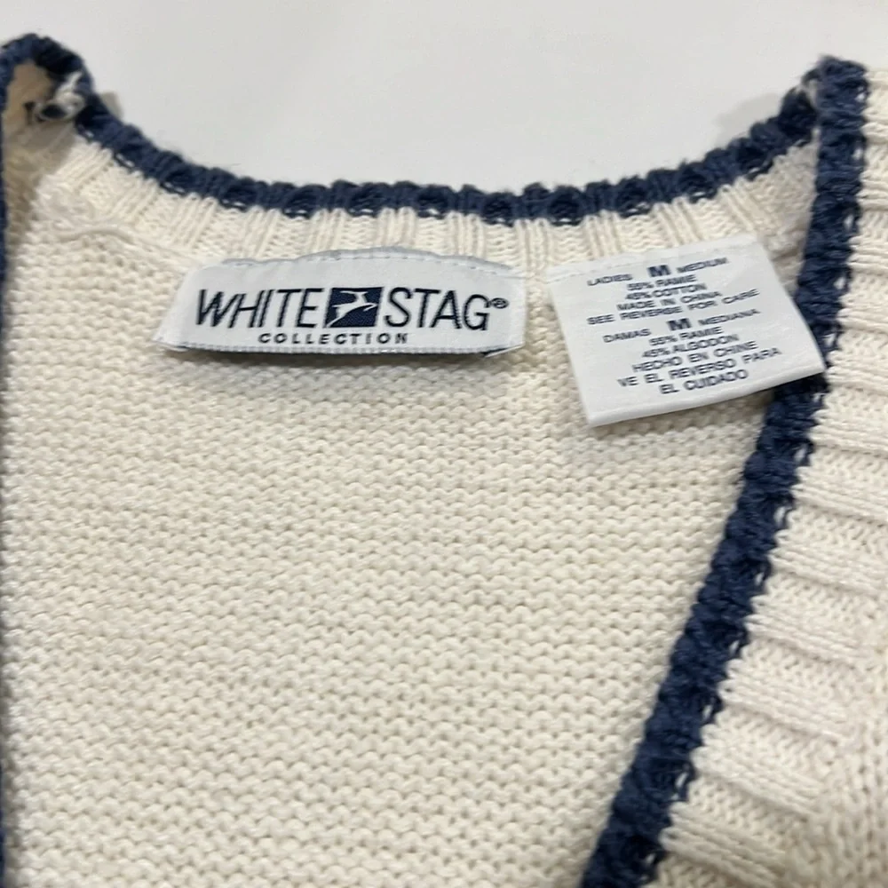 White Stag - medium, islander sweater vest, white/blue‎